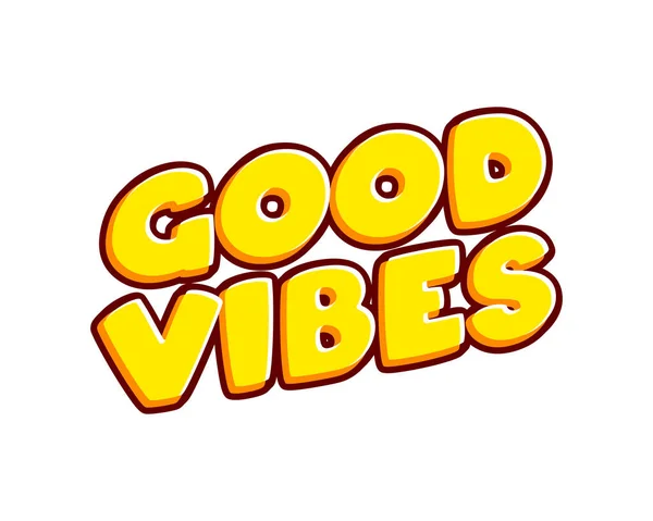 Good Vibes Mention Lettering Isolated White Colourful Text Effect Design — Vector de stock