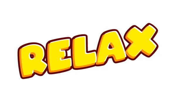 Relax Chill Time Phrase Lettering Isolated White Colourful Text Effect — 스톡 벡터
