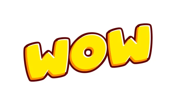 Wow Effect Lettering Isolated White Colourful Text Effect Design Vector — Wektor stockowy