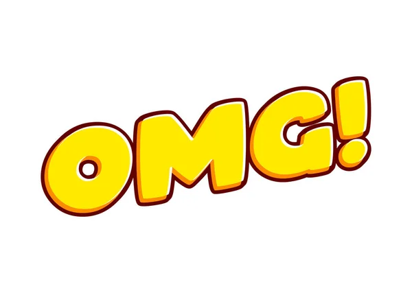 Omg Effect Phrase Lettering Isolated White Colourful Text Effect Design — Stock Vector