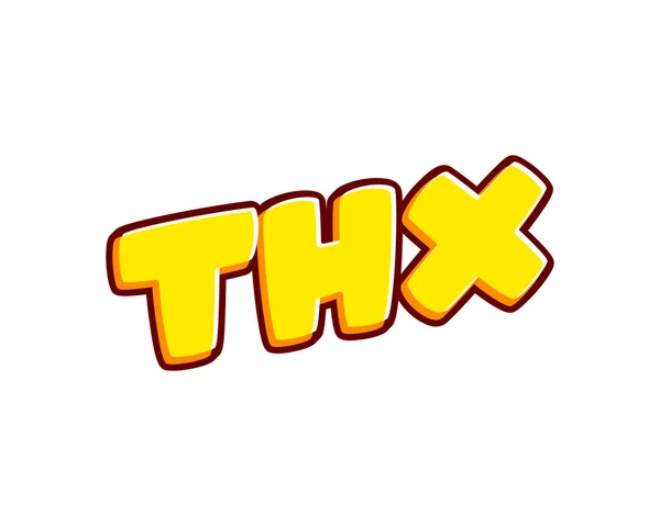 Thx Speech Phrase Lettering Isolated White Colourful Text Effect Design — Stock Vector