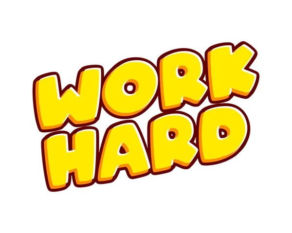 Work Hard Phrase Lettering Isolated White Colourful Text Effect Design — 图库矢量图片