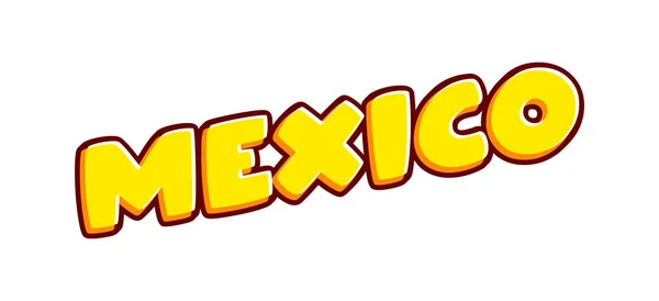 Mexico Country City Phrase Lettering Isolated White Colourful Text Effect — ストックベクタ