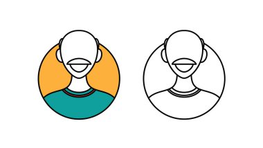 Man Avatar profile picture icon. Happy smiling male face. line avatar character illustration. Vector isolated on white background..
