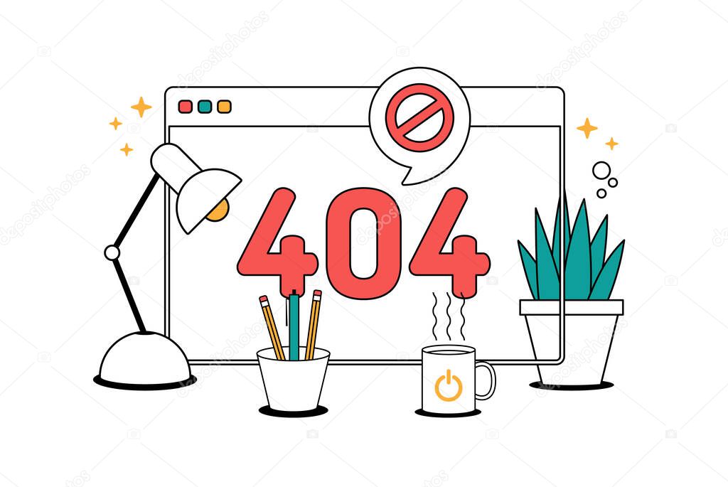 Page not found 404 design. Error Page icon Vector illustration Outline Filled Design and Development style icon.