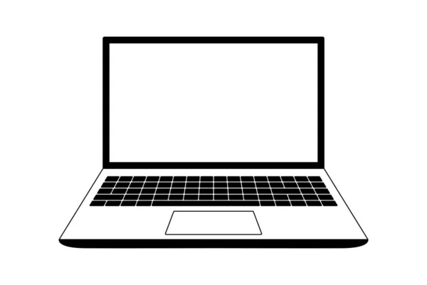 Laptop Vektor Illustration Linie Symbol Isoliert Auf Weißem Hintergrund — Stockvektor