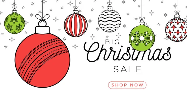 Cricket Weihnachtsgrußkarte Trendigen Linienstil Frohe Weihnachten Und Ein Gutes Neues — Stockvektor