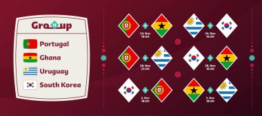 Grup H milli takımı 2022 Dünya Futbol Şampiyonası 'nın final safhasında karşılaşacak. Dünya futbolunun 2022 tarihli temsili..