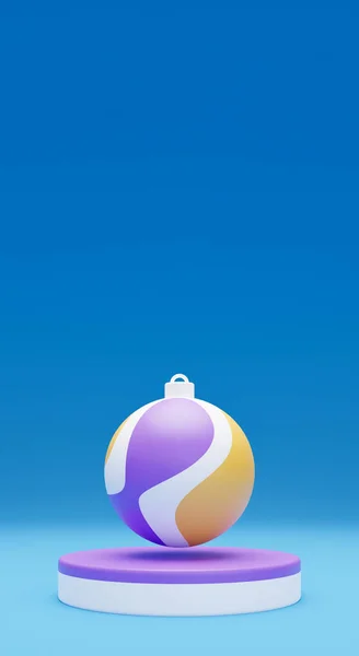 Kerst Achtergrond Met Podium Voor Product Display Weergave Blauwe Achtergrond — Stockfoto
