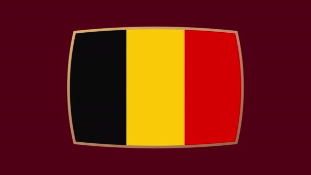 Belgium Flag Presentation Animation Set Banderas Del País Que Participan — Vídeo de stock