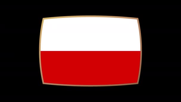 Poland Flag Conjunto Animación Presentación Banderas Del País Que Participan — Vídeo de stock