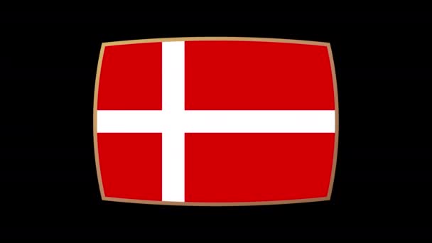 Animace Denmark Flag Prezentace Nastavena Vlajky Země Která Účastní Fotbalového — Stock video