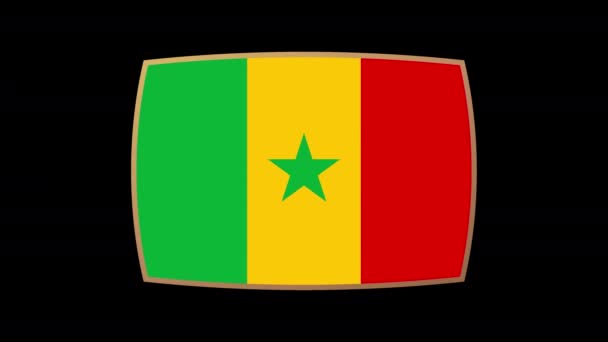 Сенегал Презентації Прапора Прапори Країни Беруть Участь Чемпіонаті Світу Футболу — стокове відео