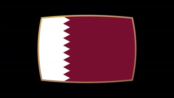 Katar Bayrağı Sunumu Animasyon Seti Dünya Futbol Şampiyonası Setine Katılan — Stok video