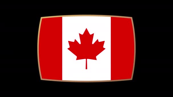 Animace Prezentace Kanadské Vlajky Vlajky Země Která Účastní Fotbalového Mistrovství — Stock video