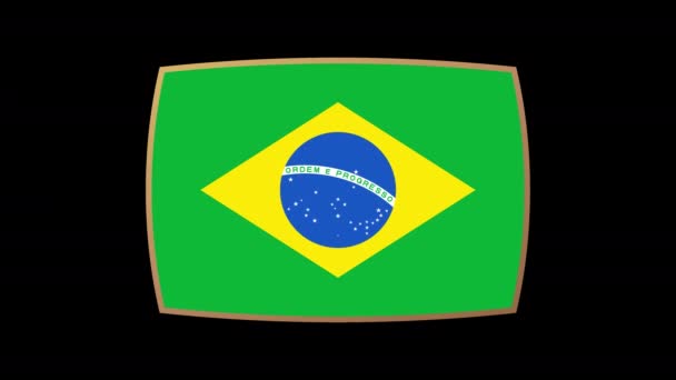 Animace Prezentace Brazilské Vlajky Vlajky Země Která Účastní Fotbalového Mistrovství — Stock video