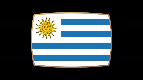 Animace Prezentace Příznaku Uruguay Vlajky Země Která Účastní Fotbalového Mistrovství — Stock video