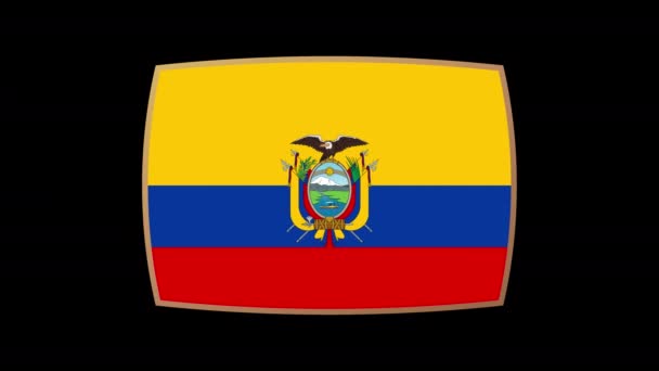 Animace Prezentace Příznaku Ecuador Vlajky Země Která Účastní Fotbalového Mistrovství — Stock video