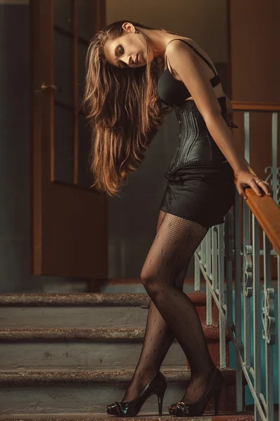 Meisje met lang haar. — Stockfoto