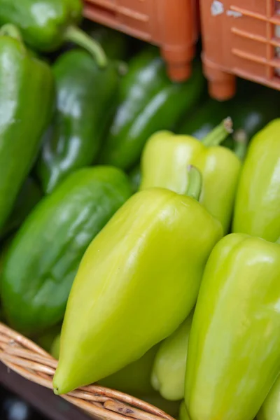 green peppers. Fresh and clean food from nature. Vegetables in the store