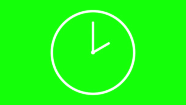 Animation Clock Rotating Time Pointers Watch Shows Running Time Counting — Stock Video