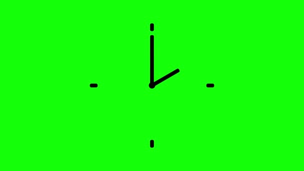 Animation Clock Rotating Time Pointers Watch Shows Running Time Counting — Stock Video