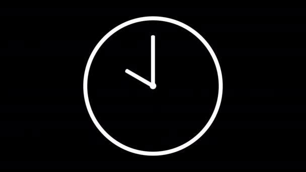 Animación Reloj Con Punteros Tiempo Girando Hacia Atrás Viaje Tiempo — Vídeo de stock