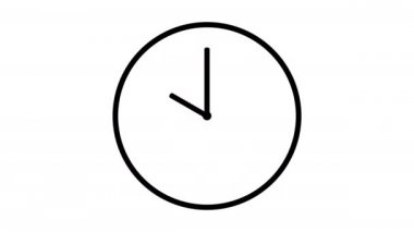 Zaman göstergelerinin geriye döndüğü bir saatin animasyonu. Zamanda yolculuk. 24 saati sayıyorum. Hareket eden elleri olan bir saat. Beyaz arkaplanda hareket grafikleri.