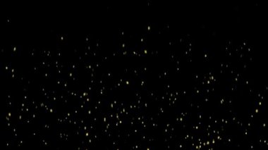 Parlayan kor, yanan kül parçacıkları. Sıcak ateş kıvılcımları izole. Alevden uçan kömürlerin 4K animasyonu.