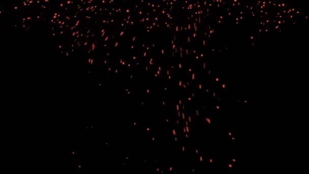 Api Yang Beterbangan Partikel Abu Yang Terbakar Percikan Api Panas — Stok Video