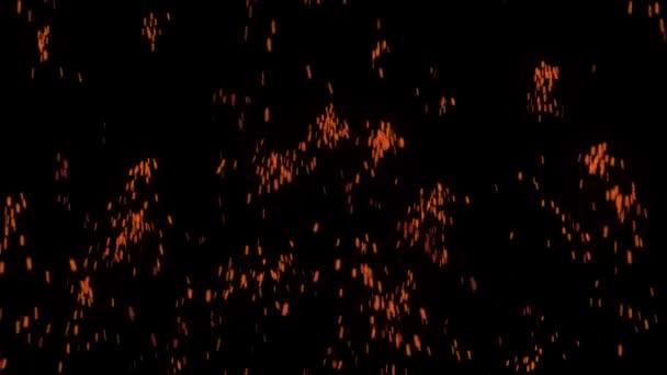 Λαμπερό Πέταγμα Καύση Σωματιδίων Στάχτης Σπίθες Φωτιάς Απομονώθηκαν Animation Ιπτάμενων — Αρχείο Βίντεο
