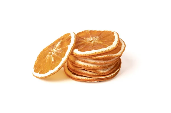 Lots Dry Orange Oranges Sweet Condiment White Background Citrus — Stock Photo, Image