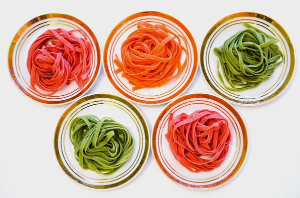 Spaghettis multicolores Photos De Stock Libres De Droits