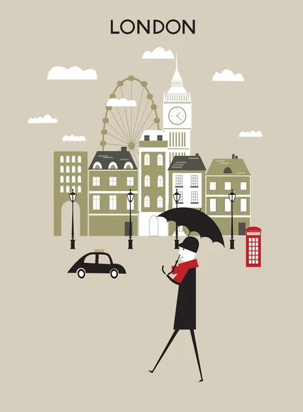 Man in London. — Stock Vector