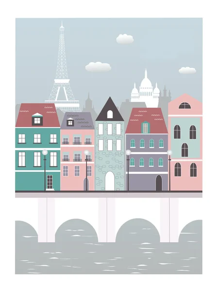 Paris cidade. — Vetor de Stock