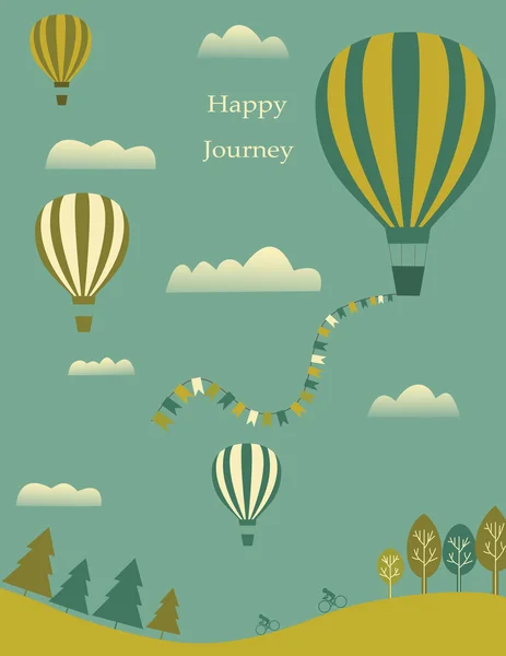 Hot air balloons in the sky. — Stock Vector
