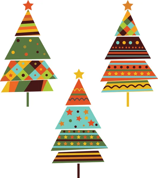 Set of stylized fir trees. Vector — Stock Vector
