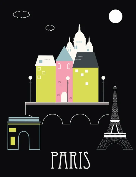 Paris Fransa. vektör — Stok Vektör