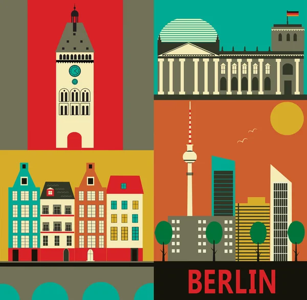 Ciudad de Berlín . — Vector de stock