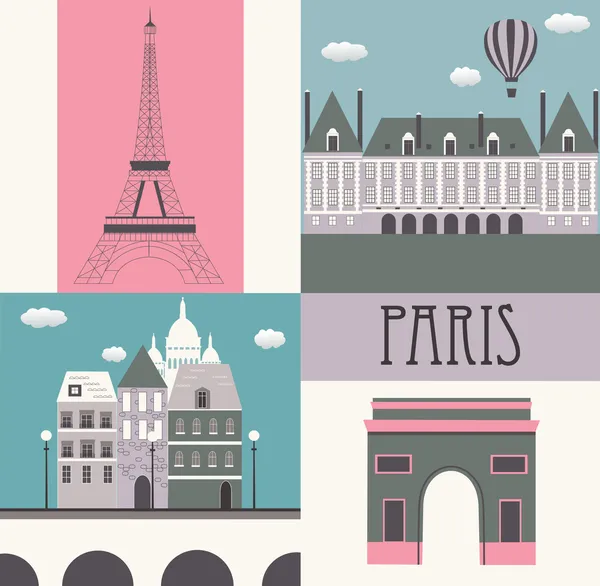 Symbols of Paris. — Stock Vector