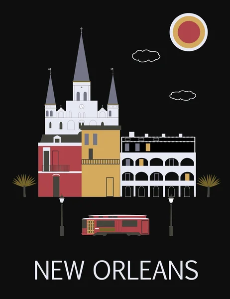 La Nouvelle-Orléans. USA.Vector — Image vectorielle