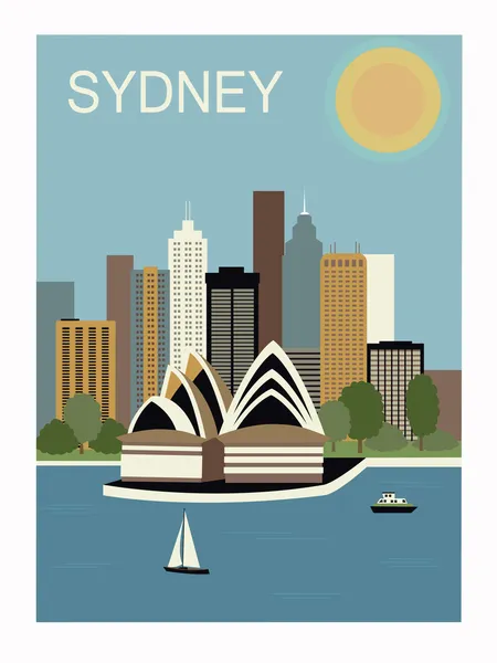 Sydney Australia, Opera House — Vector de stock