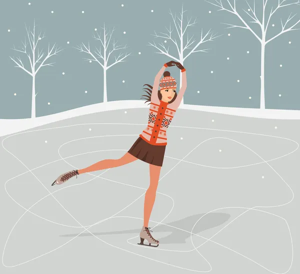 Chica en patines . — Archivo Imágenes Vectoriales