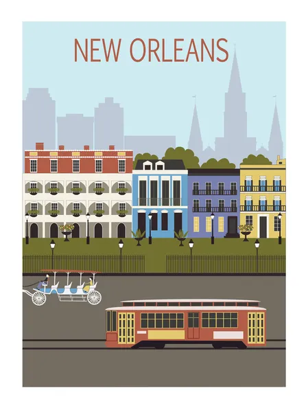 Ciudad de Nueva Orleans . — Vector de stock