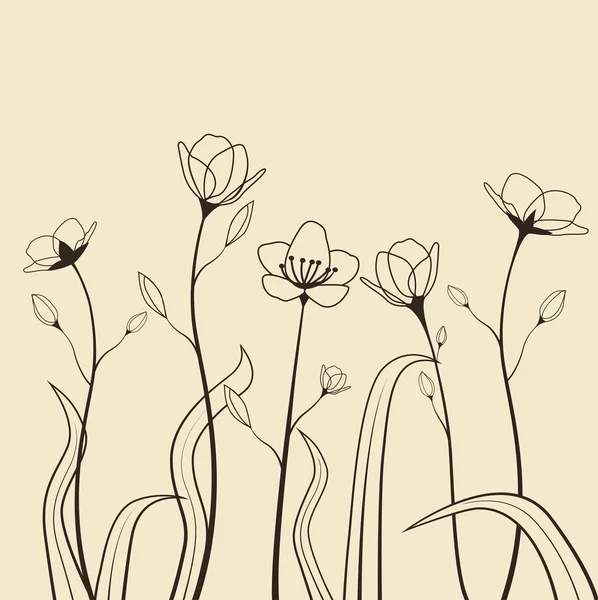 Dekoration mit Frühlingsblumen. — Stockvektor