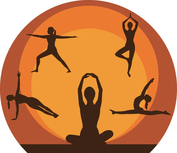 Yoga women silhouette. — Stock Vector