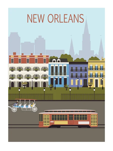 Ciudad de Nueva Orleans . — Archivo Imágenes Vectoriales