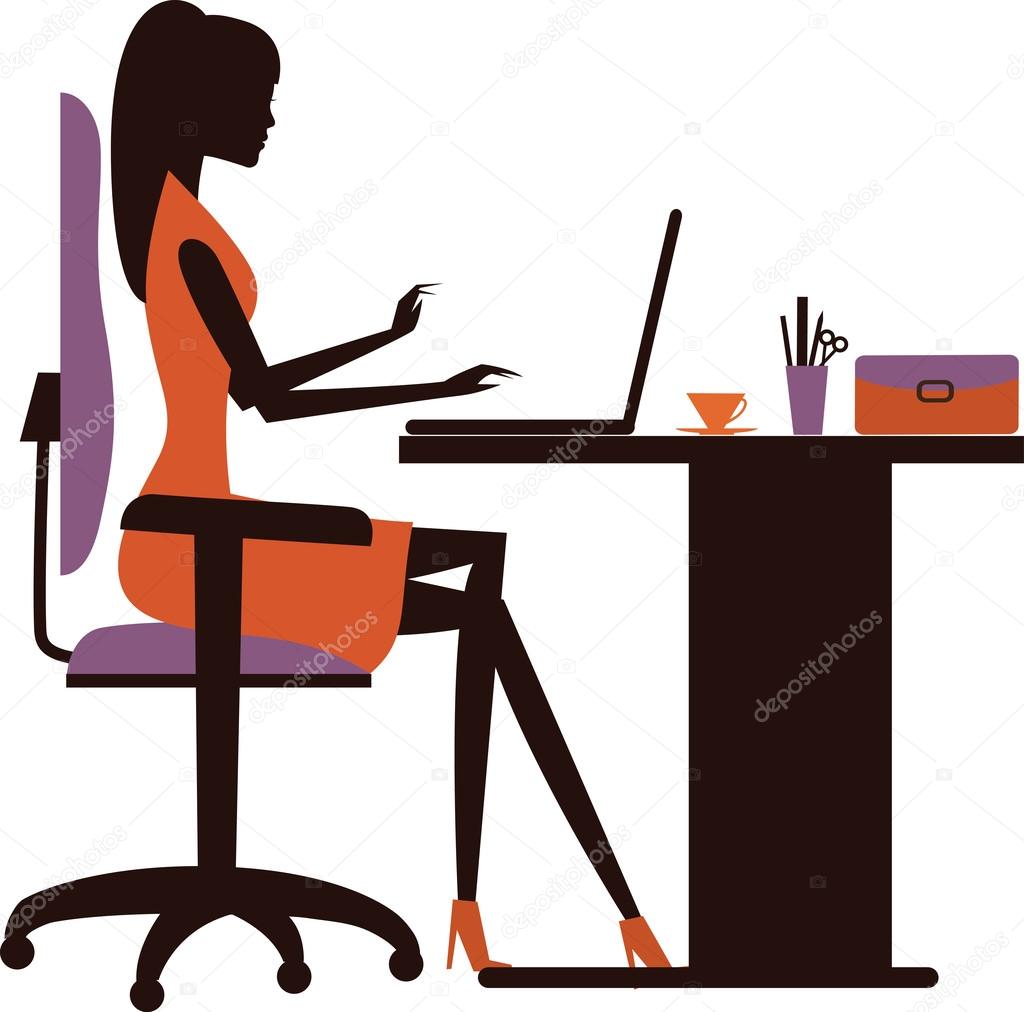 Silhouette of business woman