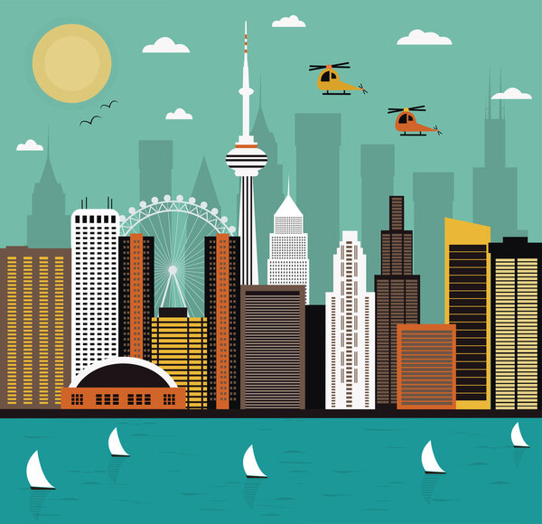 современный город