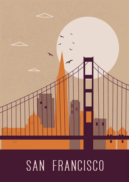 Silueta San Francisco California — Vector de stock